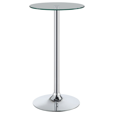 Bar Table - Abiline Glass Top Round Bar Table Chrome