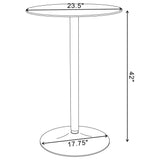 Abiline Glass Top Round Bar Table Chrome | Coaster | Home Elegance USA