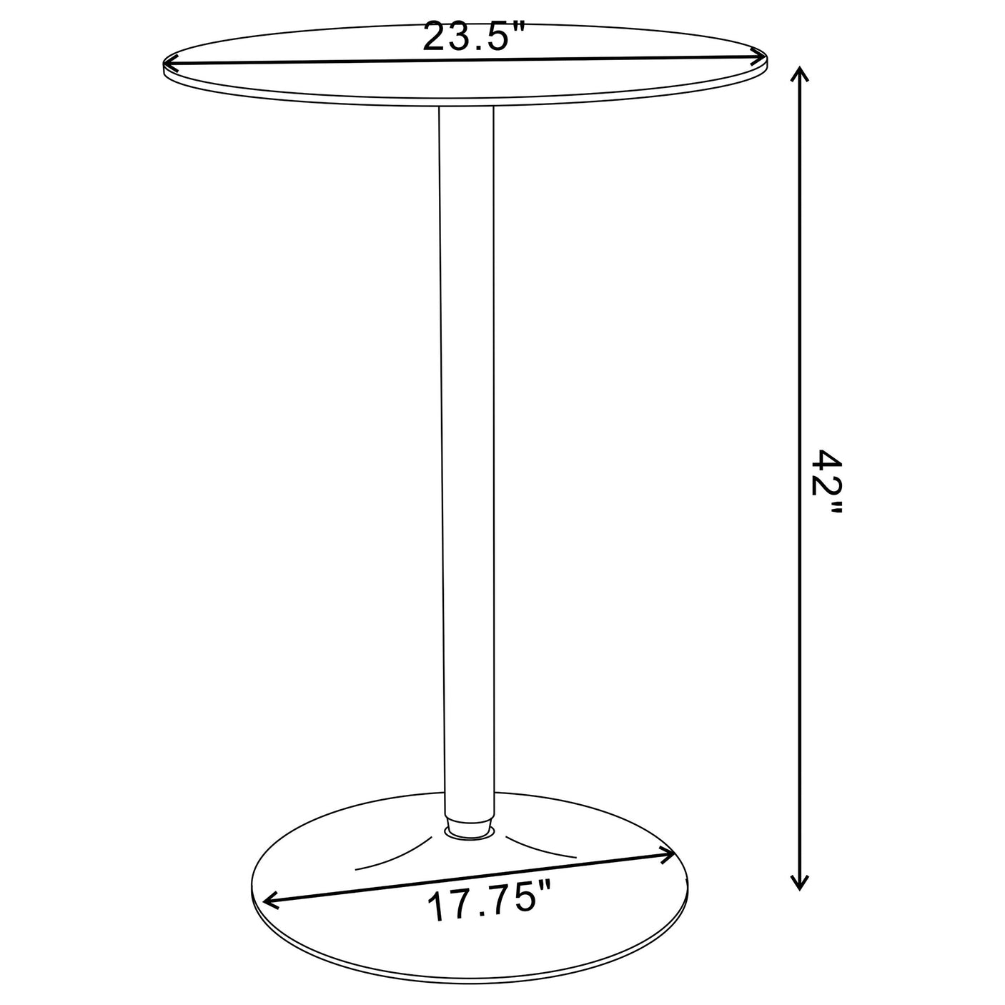 Bar Table - Abiline Glass Top Round Bar Table Chrome