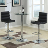 Abiline Glass Top Round Bar Table Chrome | Coaster | Home Elegance USA