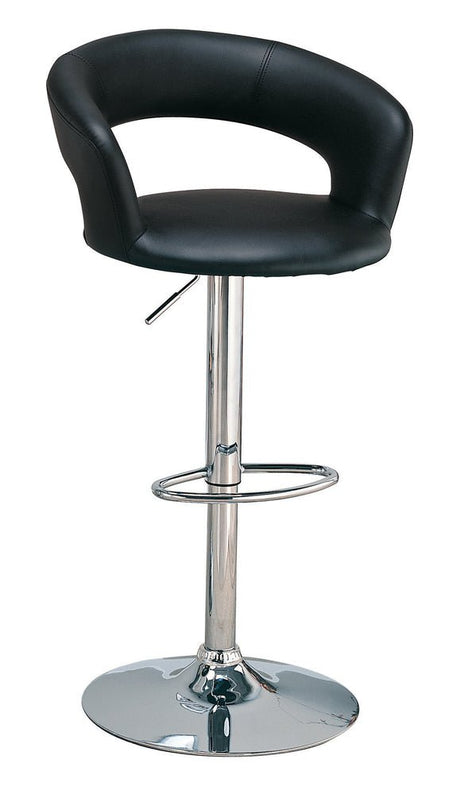 Barraza 29" Adjustable Height Bar Stool Black and Chrome | Coaster - 120346 - Home Elegance USA - 1