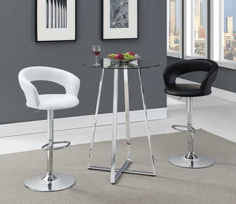 Adjustable Bar Stool - Barraza 29" Adjustable Height Bar Stool Black and Chrome