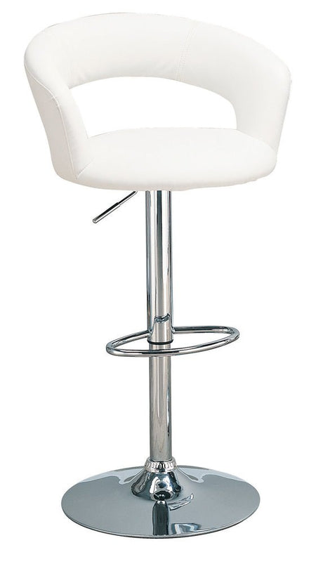 Barraza 29" Adjustable Height Bar Stool White and Chrome | Coaster - 120347 - Home Elegance USA - 1