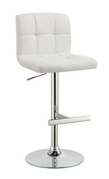 Adjustable Bar Stool - Lenny Adjustable Bar Stools Chrome and White (Set of 2)