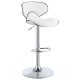 Adjustable Bar Stool - Edenton Upholstered Adjustable Height Bar Stools White and Chrome (Set of 2)