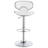 Adjustable Bar Stool - Edenton Upholstered Adjustable Height Bar Stools White and Chrome (Set of 2)