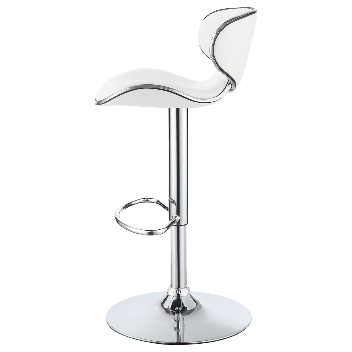 Adjustable Bar Stool - Edenton Upholstered Adjustable Height Bar Stools White and Chrome (Set of 2)