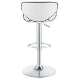 Adjustable Bar Stool - Edenton Upholstered Adjustable Height Bar Stools White and Chrome (Set of 2)