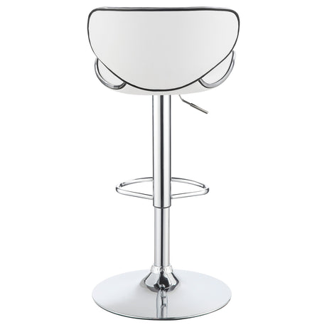 Adjustable Bar Stool - Edenton Upholstered Adjustable Height Bar Stools White and Chrome (Set of 2)