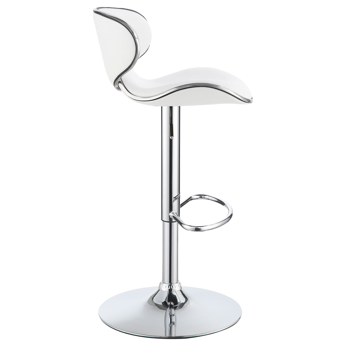 Adjustable Bar Stool - Edenton Upholstered Adjustable Height Bar Stools White and Chrome (Set of 2)