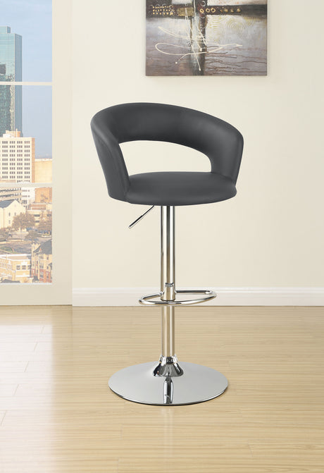 Adjustable Bar Stool - Barraza 29" Adjustable Height Bar Stool Grey and Chrome