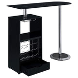 Bar Table - Koufax 1-drawer Bar Table Glossy Black