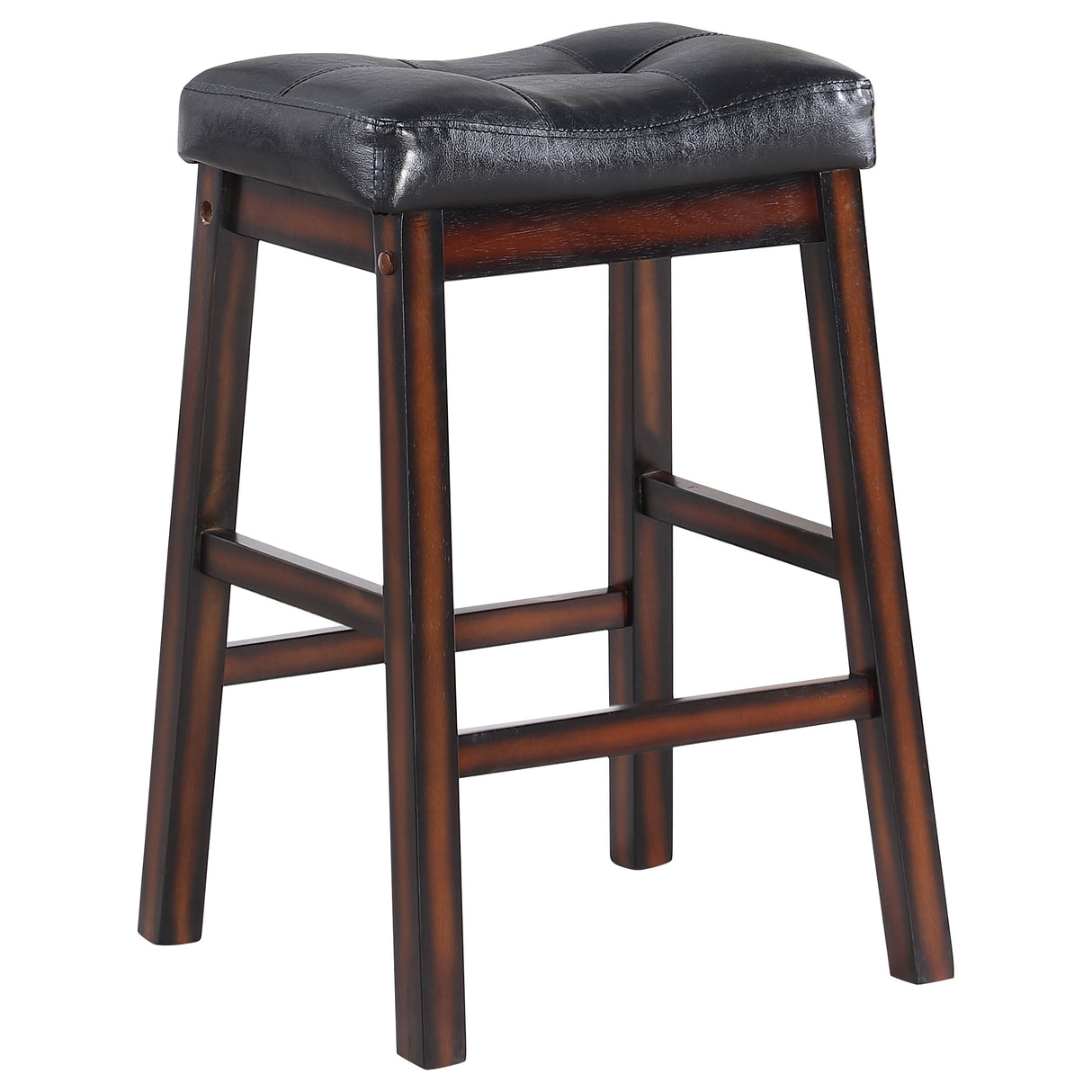 Counter Stool - Donald Upholstered Counter Height Stools Black and Cappuccino (Set of 2)