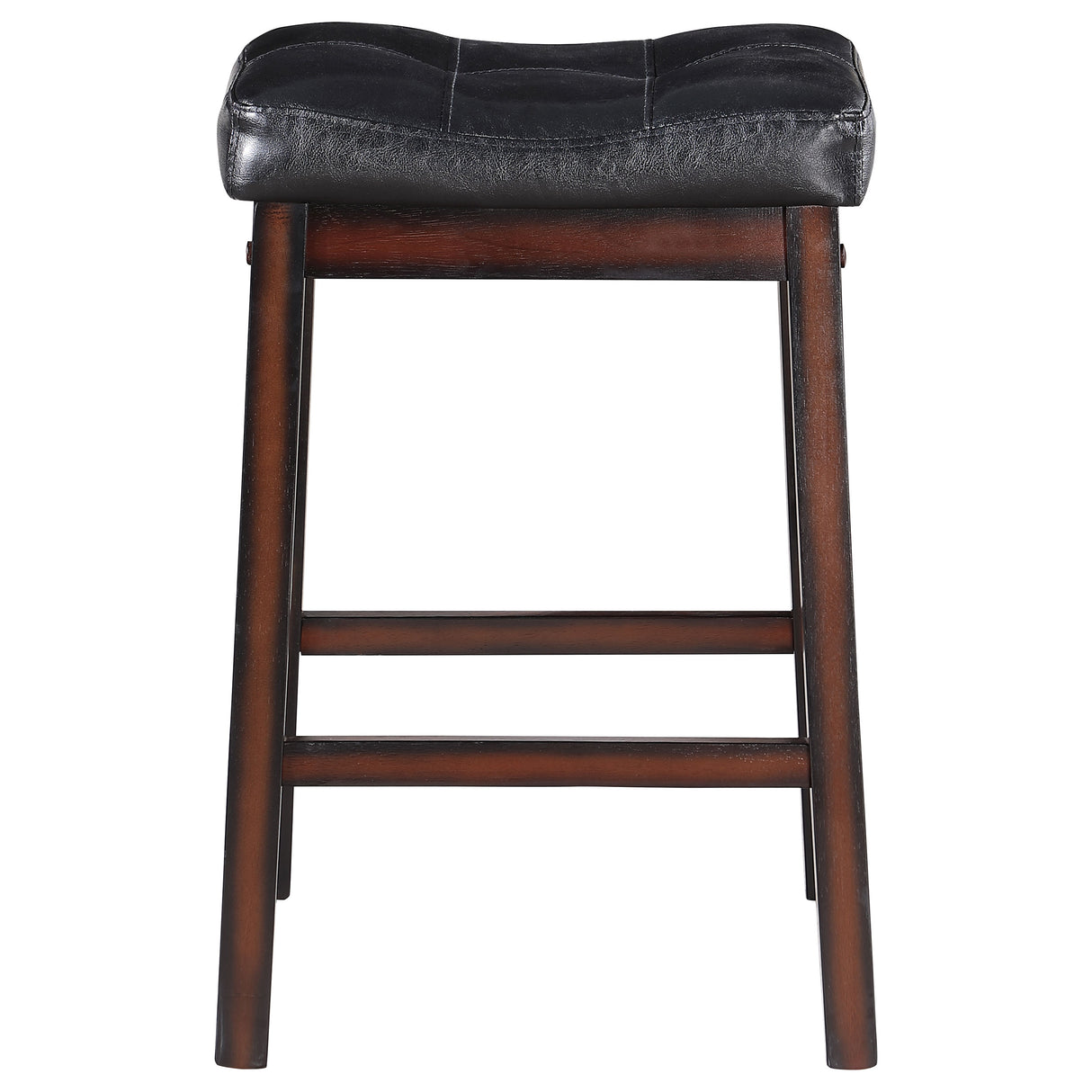 Counter Stool - Donald Upholstered Counter Height Stools Black and Cappuccino (Set of 2)