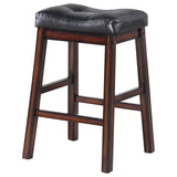 Counter Stool - Donald Upholstered Counter Height Stools Black and Cappuccino (Set of 2)