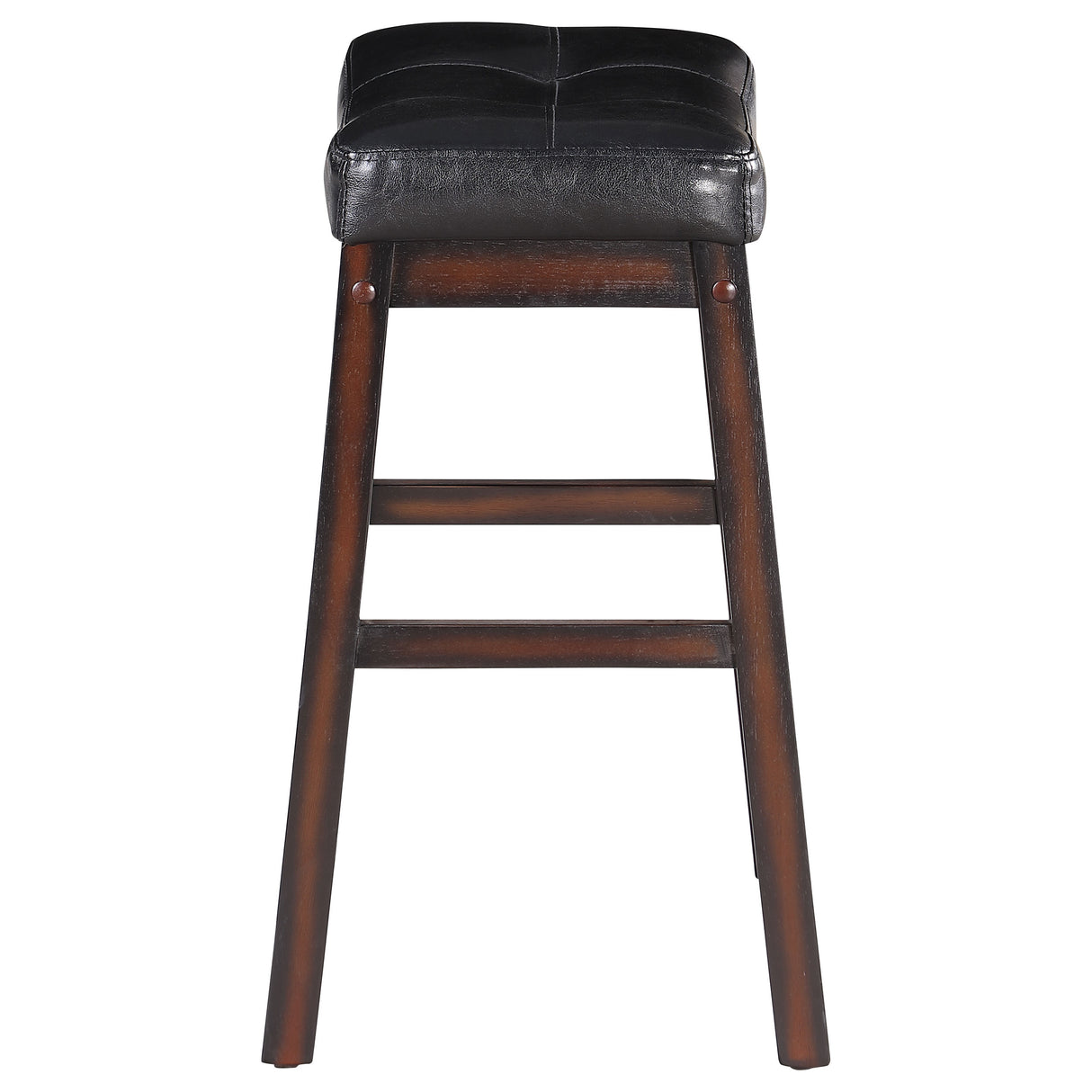 Counter Stool - Donald Upholstered Counter Height Stools Black and Cappuccino (Set of 2)