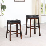 Counter Stool - Donald Upholstered Counter Height Stools Black and Cappuccino (Set of 2)