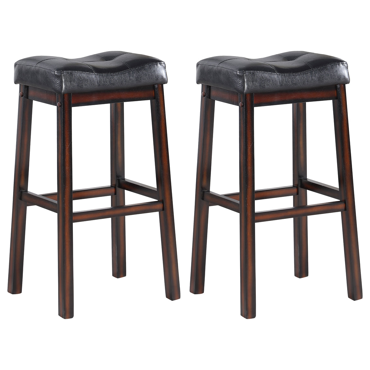 Bar Stool - Donald Upholstered Bar Stools Black and Cappuccino (Set of 2)