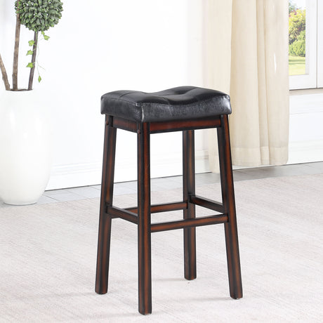 Bar Stool - Donald Upholstered Bar Stools Black and Cappuccino (Set of 2)