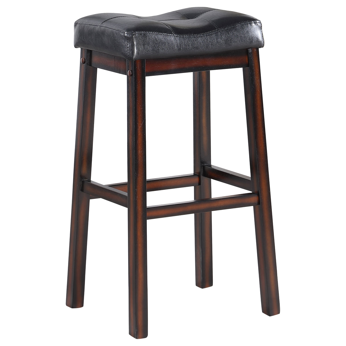 Bar Stool - Donald Upholstered Bar Stools Black and Cappuccino (Set of 2)