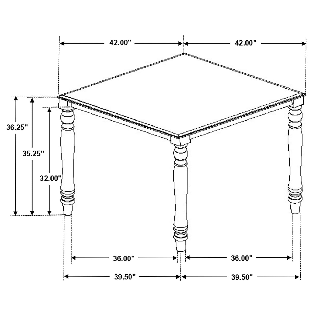 Wiley 5 - piece Square Spindle Legs Counter Height Dining Set Beige and Grey - 120576 - image - 17