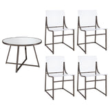 Jillian 5-piece Round Mirror Top Dining Set Black Nickel - Home Elegance USA