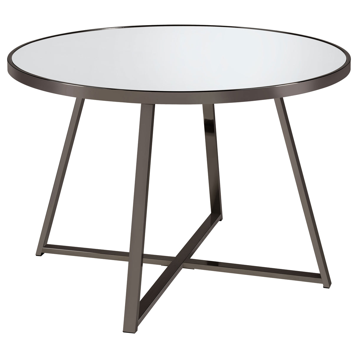 Jillian 5-piece Round Mirror Top Dining Set Black Nickel - Home Elegance USA