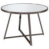 Jillian 5-piece Round Mirror Top Dining Set Black Nickel - Home Elegance USA