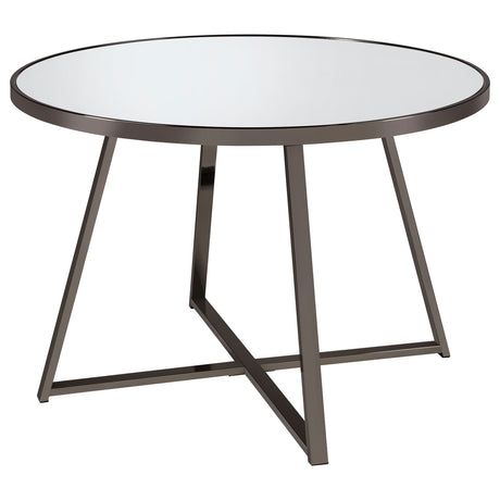 Jillian 5-piece Round Mirror Top Dining Set Black Nickel - Home Elegance USA
