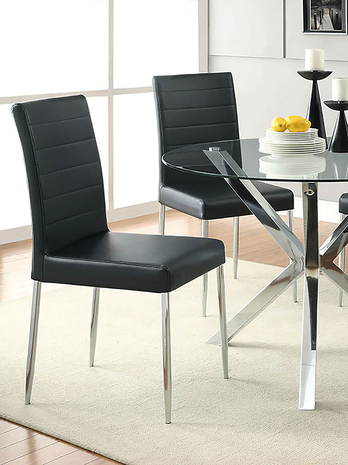 Side Chair - Maston Upholstered Dining Chairs Black (Set of 4)