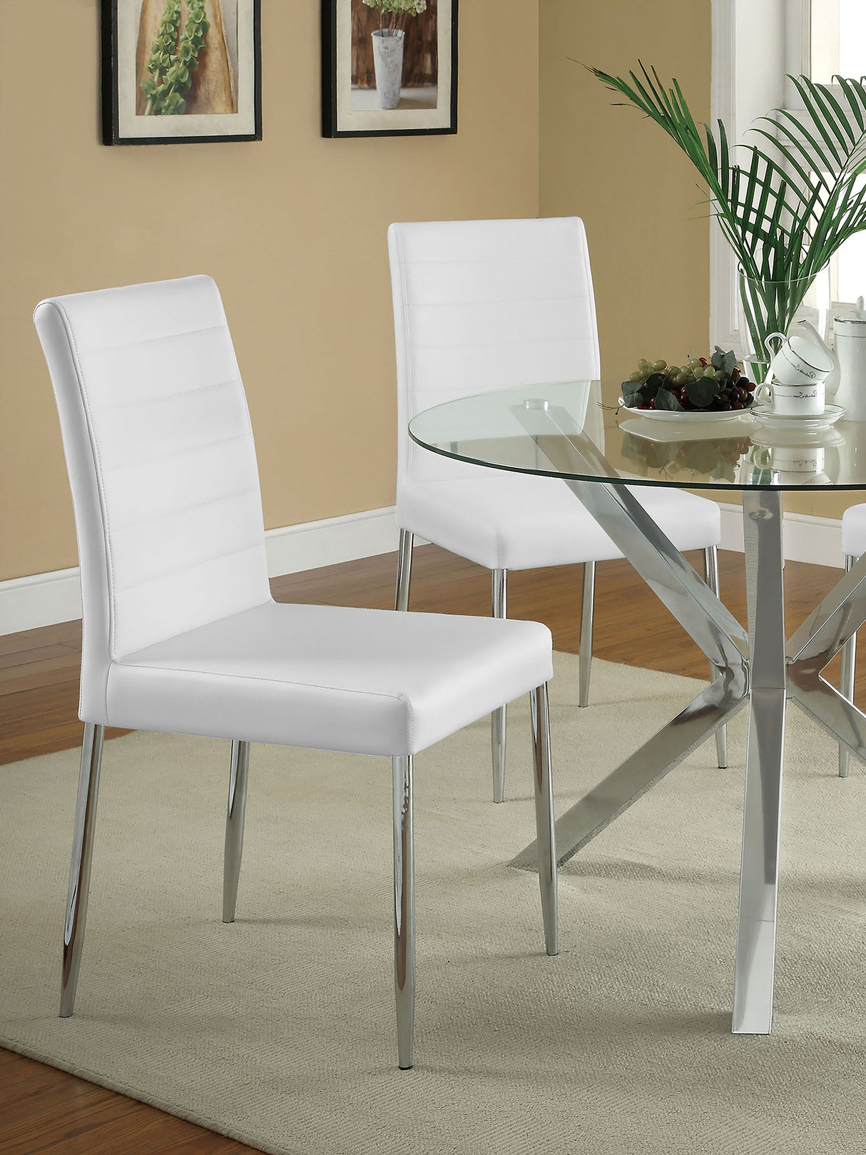 Side Chair - Maston Upholstered Dining Chairs White (Set of 4)