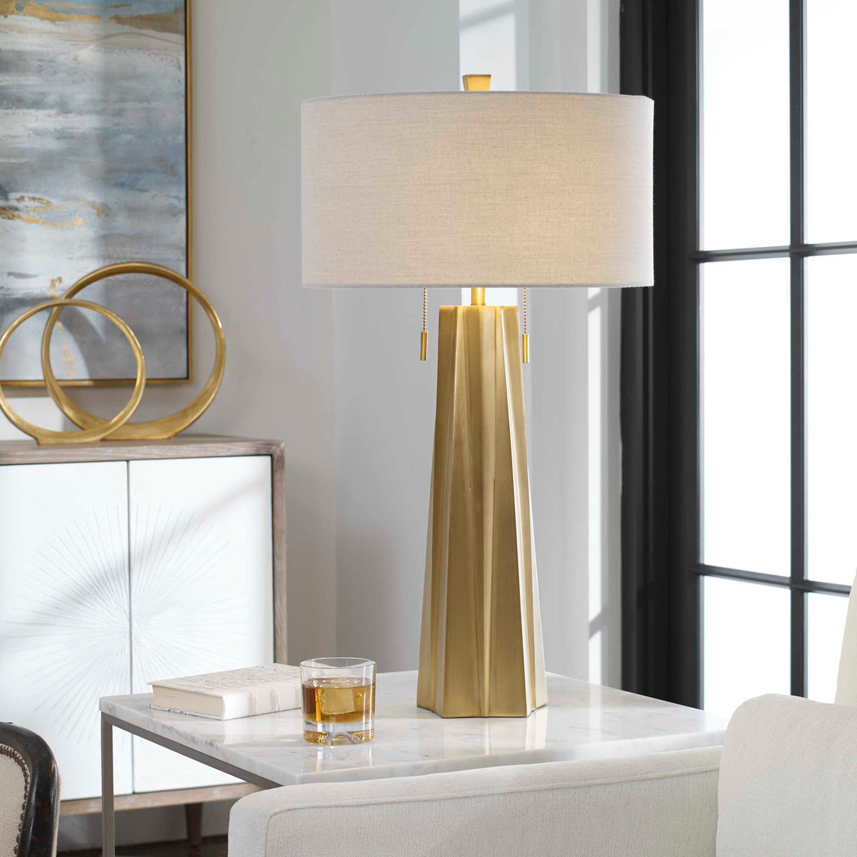 Maris Table Lamp - Gold / Beige by Uttermost - View 2