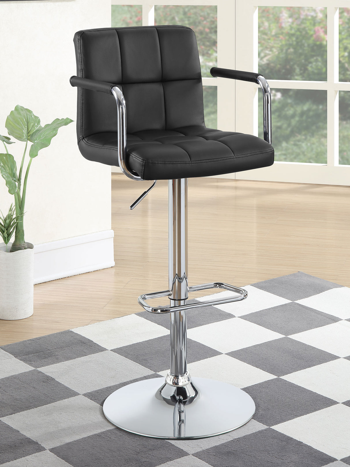 Adjustable Bar Stool - Palomar Adjustable Height Bar Stool Black and Chrome