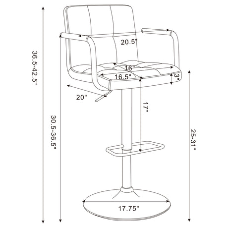 Adjustable Bar Stool - Palomar Adjustable Height Bar Stool Black and Chrome