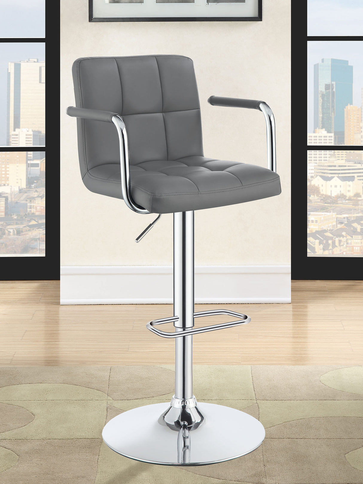 Adjustable Bar Stool - Palomar Adjustable Height Bar Stool Grey and Chrome