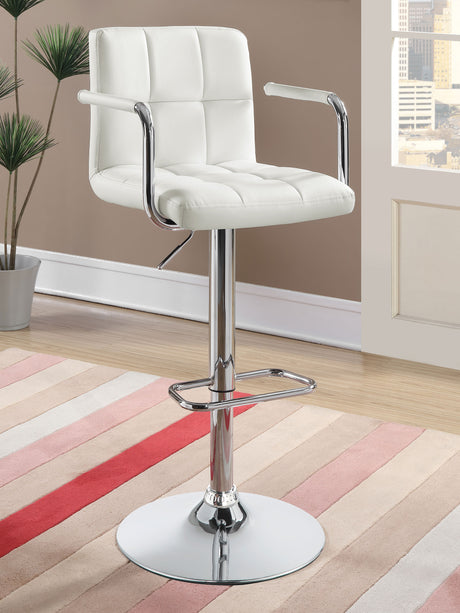 Adjustable Bar Stool - Palomar Adjustable Height Bar Stool White and Chrome