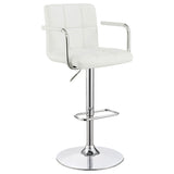 Adjustable Bar Stool - Palomar Adjustable Height Bar Stool White and Chrome