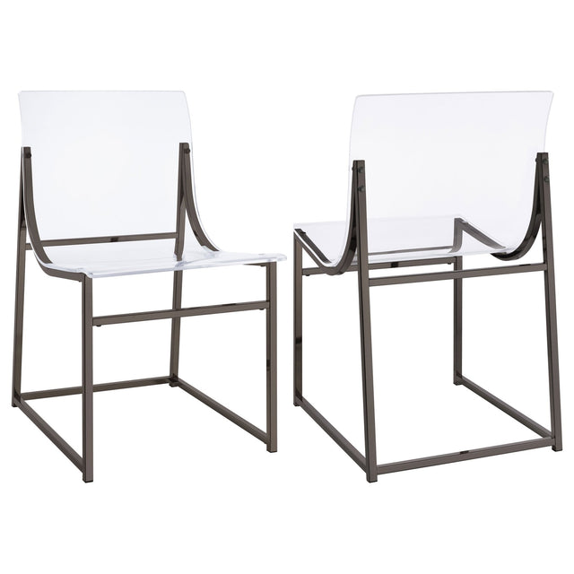 Adino Acrylic Dining Side Chair Clear and Black Nickel (Set of 2) | Coaster | Home Elegance USA