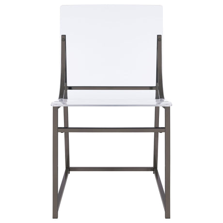 Adino Acrylic Dining Side Chair Clear and Black Nickel (Set of 2) | Coaster | Home Elegance USA