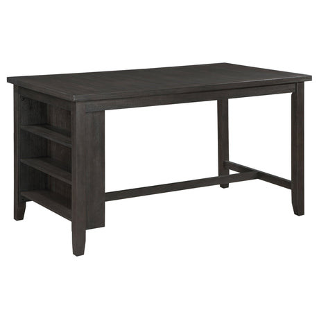 Counter Ht Dining Table - Elliston Rectangular Counter Height Dining Table with Storage Shelves Dark Grey | Coaster - 121168 - Home Elegance USA - 2