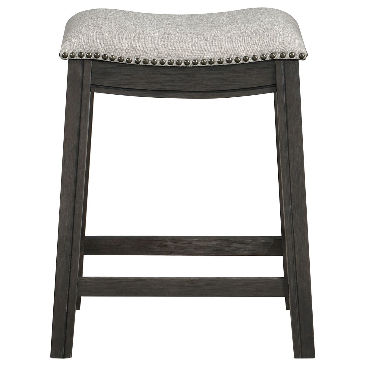 Counter Stool - Elliston Backless Counter Height Saddle Bar Stool Dark Grey and Beige (Set of 2)