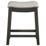 Counter Stool - Elliston Backless Counter Height Saddle Bar Stool Dark Grey and Beige (Set of 2)