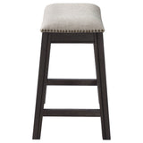 Counter Stool - Elliston Backless Counter Height Saddle Bar Stool Dark Grey and Beige (Set of 2)