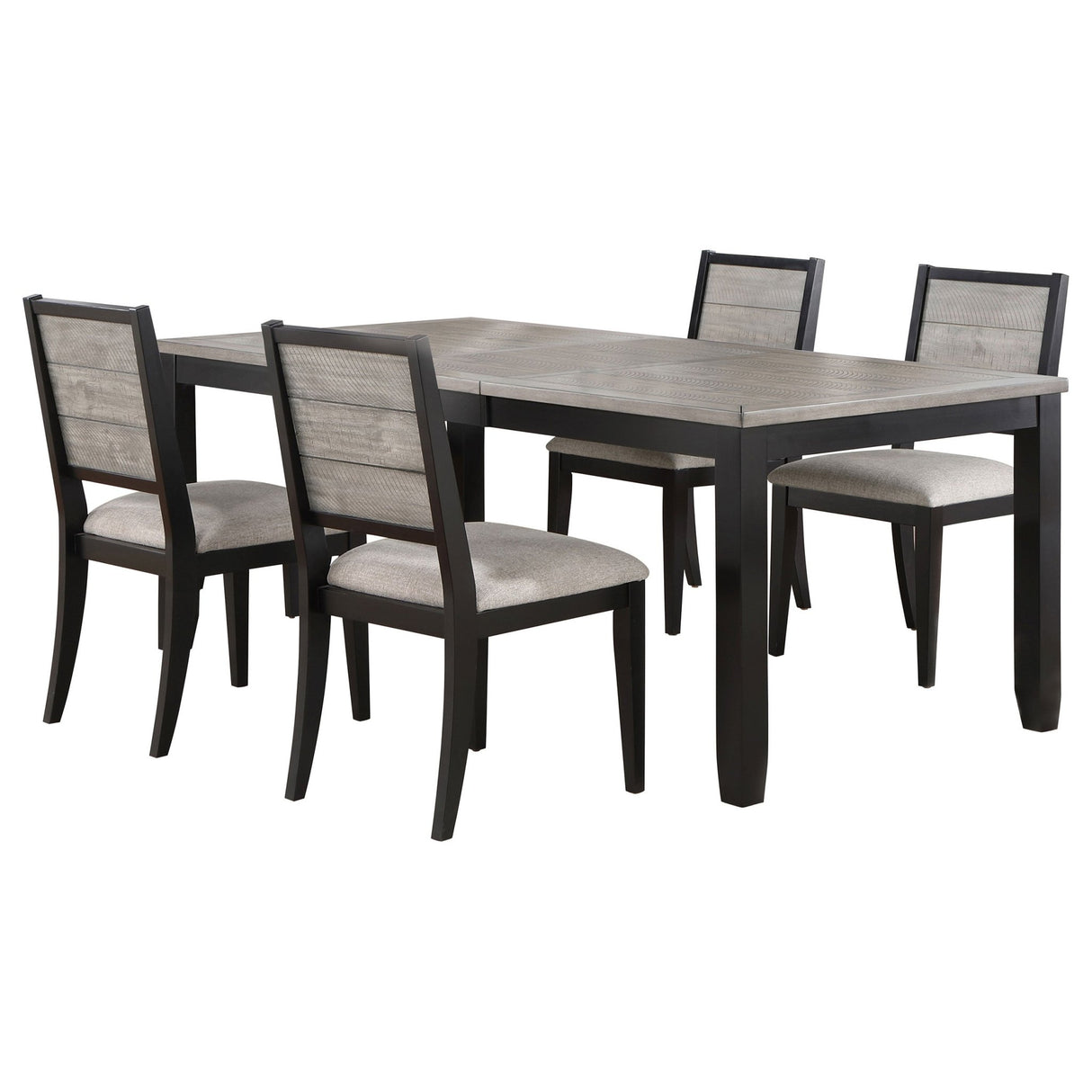 Elodie 5 - piece Dining Table Set with Extension Leaf Grey and Black | Coaster | Home Elegance USA