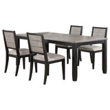 Elodie 5 - piece Dining Table Set with Extension Leaf Grey and Black - 121221 - S5 - image - 2