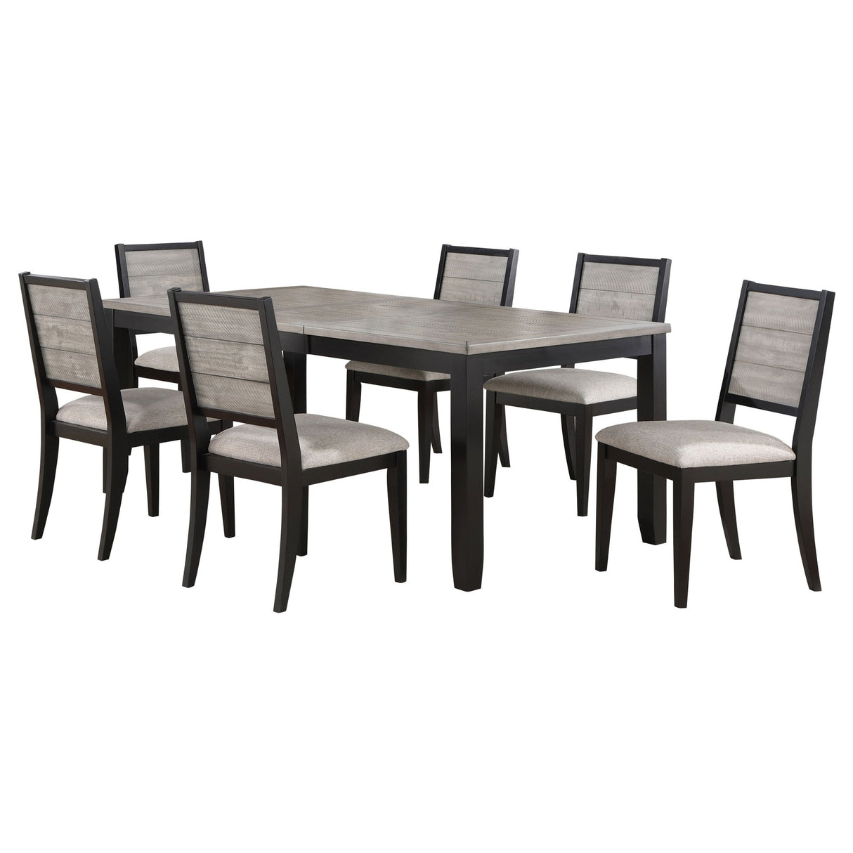 Elodie 7 - piece Dining Table Set with Extension Leaf Grey and Black | Coaster | Home Elegance USA