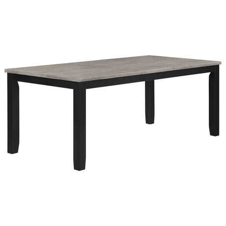 Dining Table - Elodie Rectangular Dining Table with Extension Grey and Black