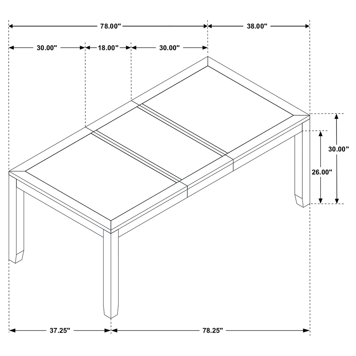 Dining Table - Elodie Rectangular Dining Table with Extension Grey and Black