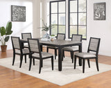 Dining Table - Elodie Rectangular Dining Table with Extension Grey and Black