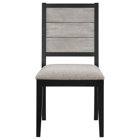 Side Chair - Elodie Upholstered Padded Seat Dining Side Chair Dove Grey and Black (Set of 2)